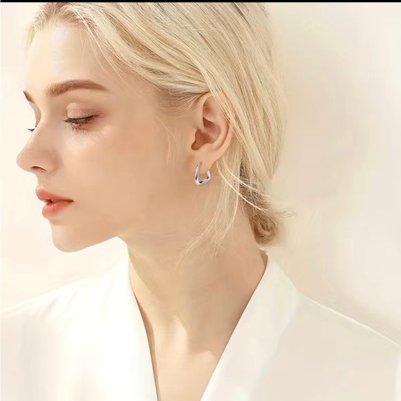 🆕❗️❗️Minimalist Luxury Style Hoop Earrings Sterling 925 Silver Jewelry. - Picture 6 of 7